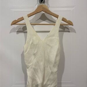 Zara Off-White Ribbed Knit Tank top
